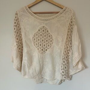 Hayden Cream Crochet Women's Blouse